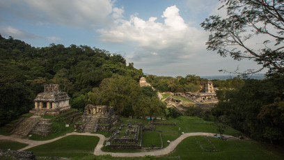 Blick über die Tempelanlage von Palenque.