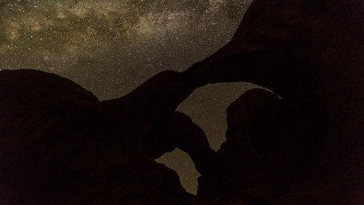 Double Arch meets Milky Way.